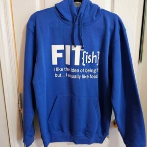 New blue hoodie with funny sign